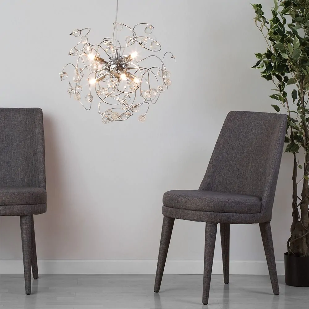 Lila Sputnik Ceiling Light, Chrome - Image 7