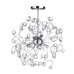 Lila Sputnik Flush Ceiling Light, Chrome