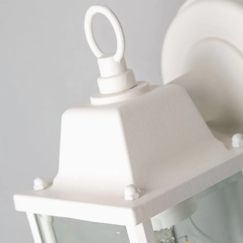 Lille Outdoor Bevelled Glass Wall Light Lantern, Ivory - Image 5