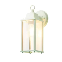 Lille Outdoor Bevelled Glass Wall Light Lantern, Mint Green
