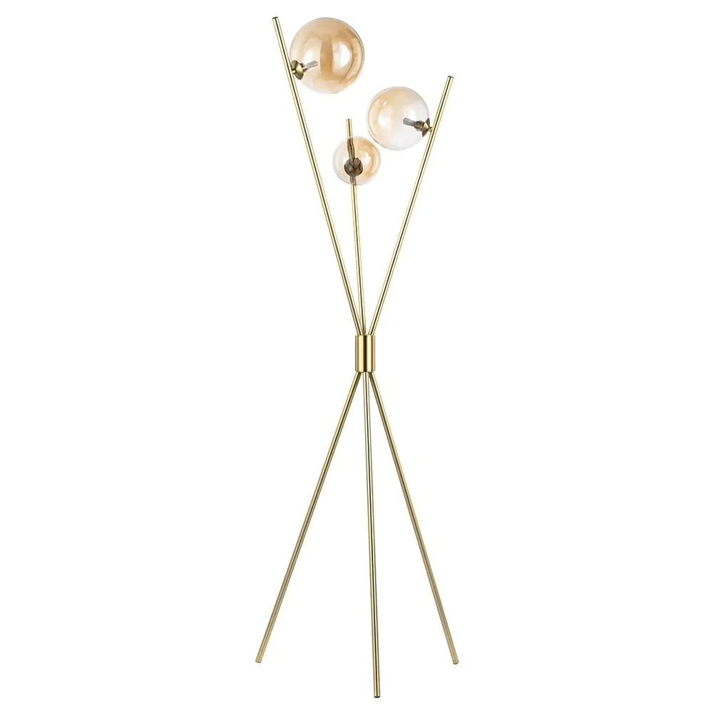 Lincoln Tripod Floor Lamp, Satin Brass - Image 7
