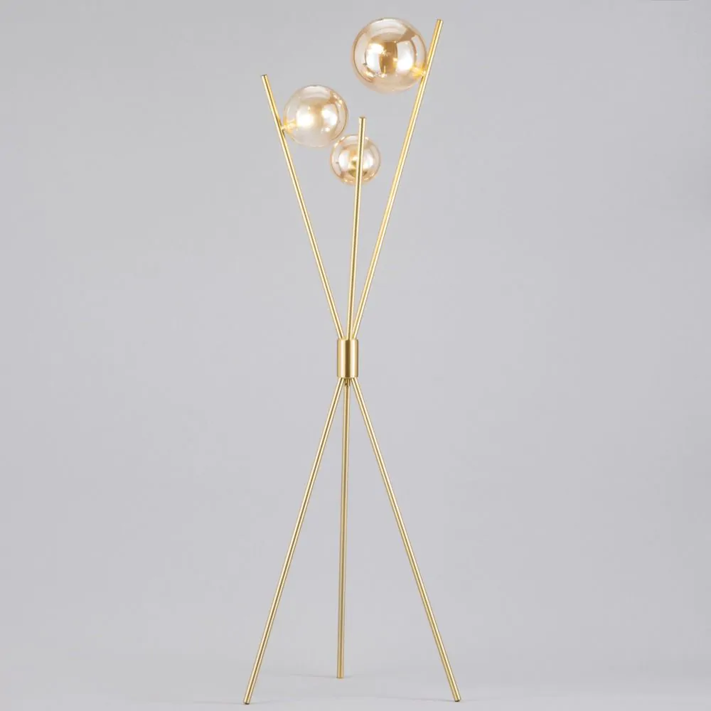Lincoln Tripod Floor Lamp, Satin Brass - Image 3