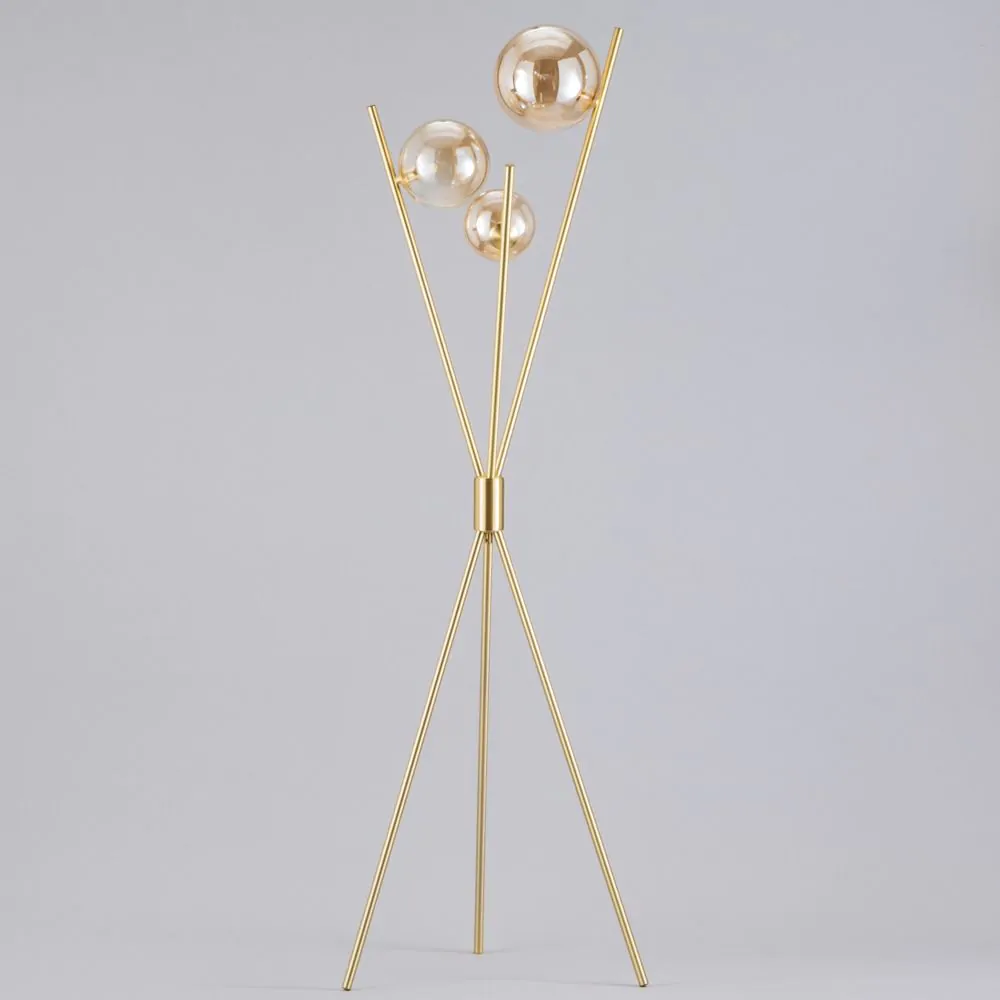 Lincoln Tripod Floor Lamp, Satin Brass - Image 4