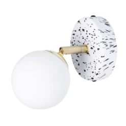 Lott Terrazzo Opal Ball Spotlight, Satin Brass