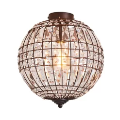 Louisa Crystal Ball Flush, Bronze