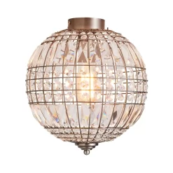 Louisa Crystal Ball Flush, Pewter