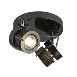 Lucas Twin Ceiling Spotlight Plate, Black Chrome