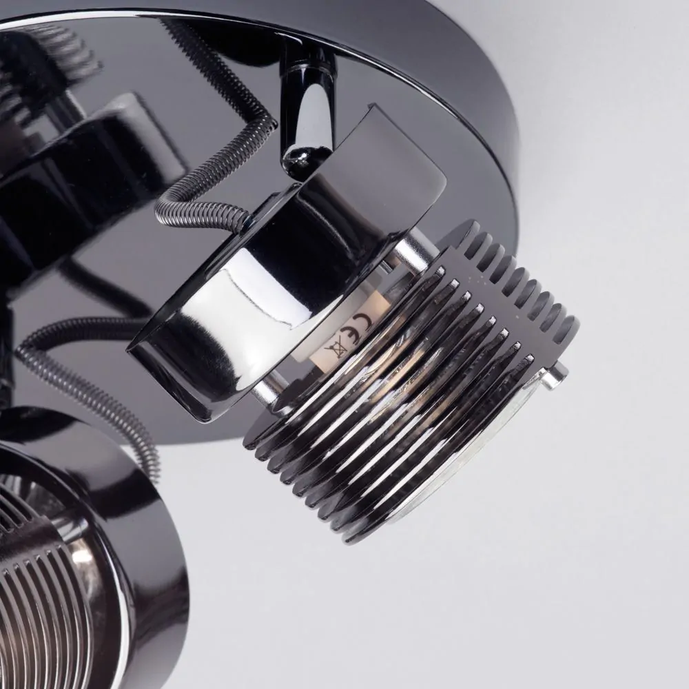 Lucas Twin Ceiling Spotlight Plate, Black Chrome - Image 5