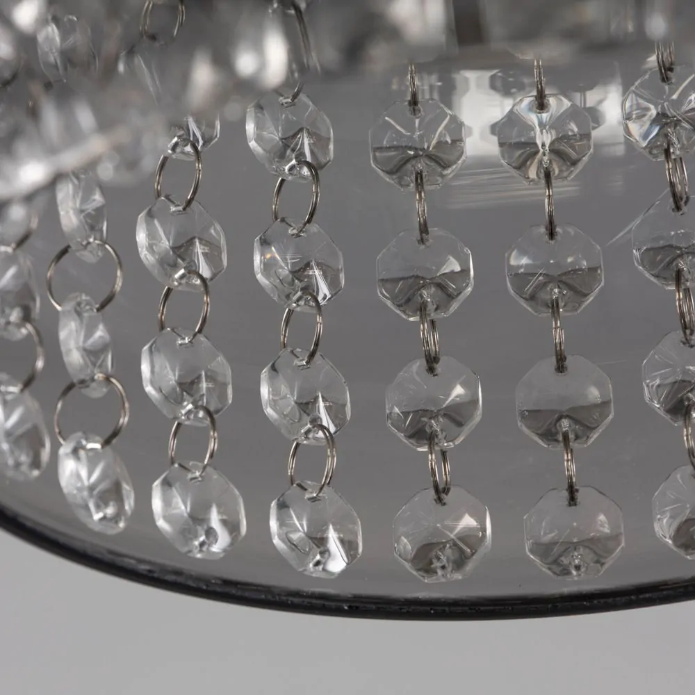 Lucia Cloche Bathroom Flush Ceiling Light, Smoke - Image 5