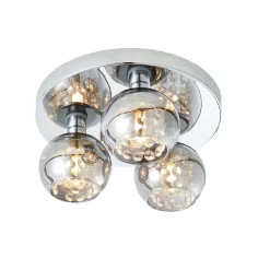 Lucia Small Bathroom Flush Ceiling Plate, Smoke