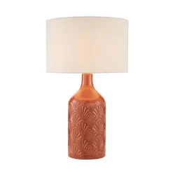 Lucy Ceramic Table Lamp, Terracotta And White