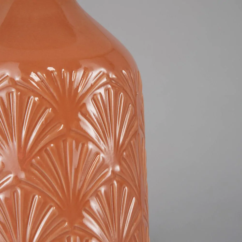 Lucy Ceramic Table Lamp, Terracotta And White - Image 5