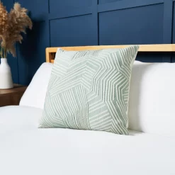 Luxury Chevron Cushion With Velvet, Duck Egg