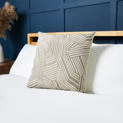 Luxury Chevron Cushion With Velvet, Natural