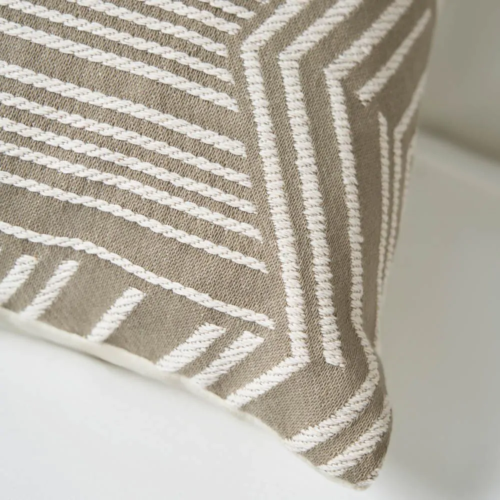 Luxury Chevron Cushion With Velvet, Natural - Image 4