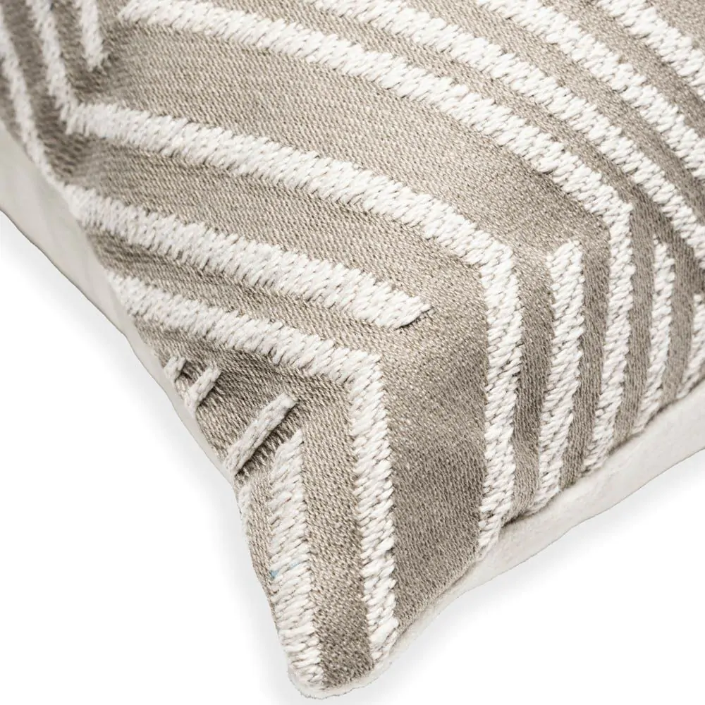 Luxury Chevron Cushion With Velvet, Natural - Image 3