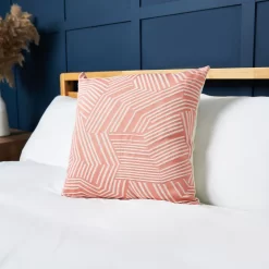 Luxury Chevron Cushion With Velvet, Pink