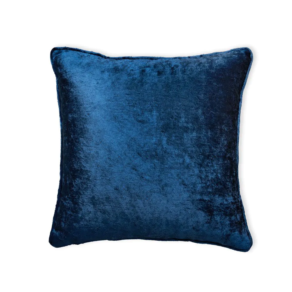 Luxury Crushed Velvet Cushion, Navy - Image 2