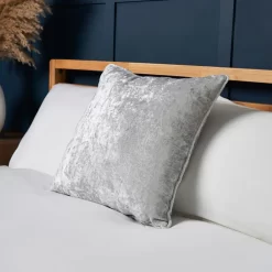 Luxury Crushed Velvet Cushion, Silver