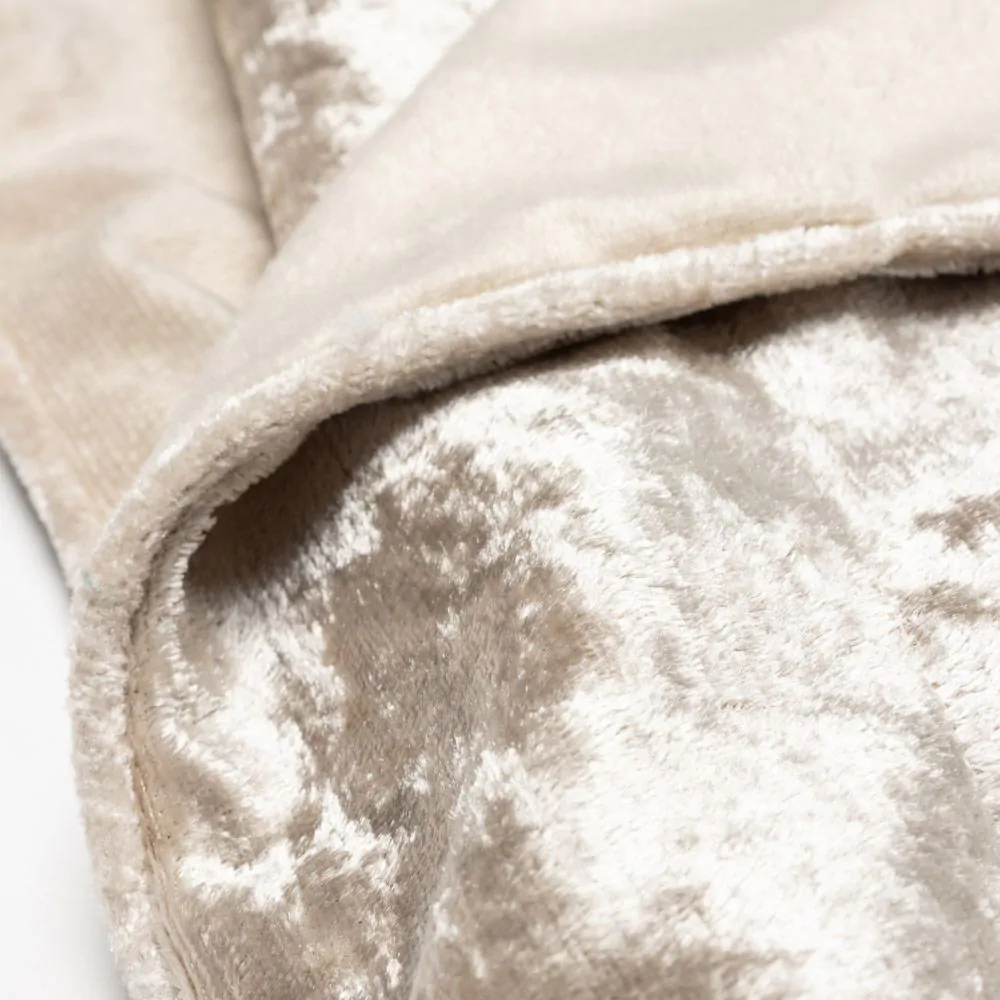 Luxury Crushed Velvet Throw, Champagne - Image 4