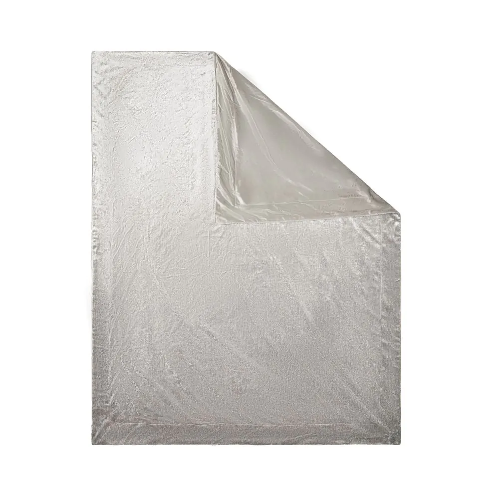 Luxury Crushed Velvet Throw, Silver - Image 2
