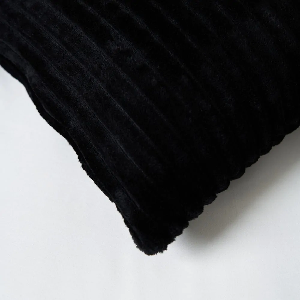 Luxury Ribbon Velvet Cushion, Black - Image 3