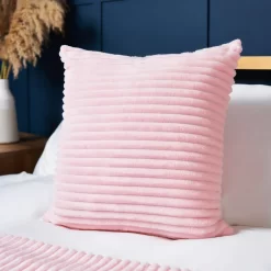 Luxury Ribbon Velvet Cushion, Blush