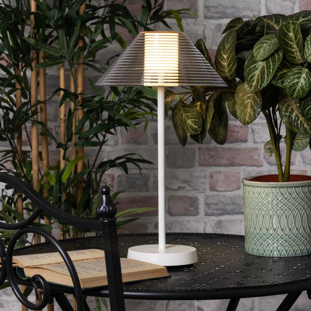 Lynx LED Rechargeable Outdoor Table Lamp, White - Image 2