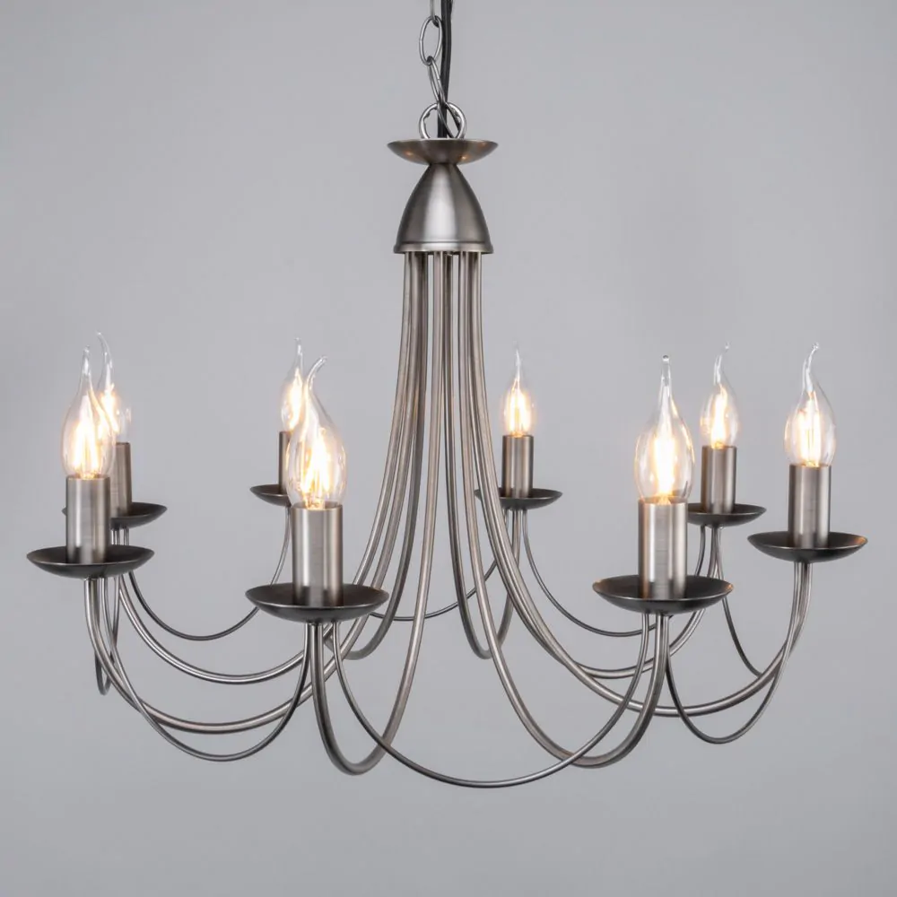 Marilyn 8 Light Chandelier, Pewter - Image 3