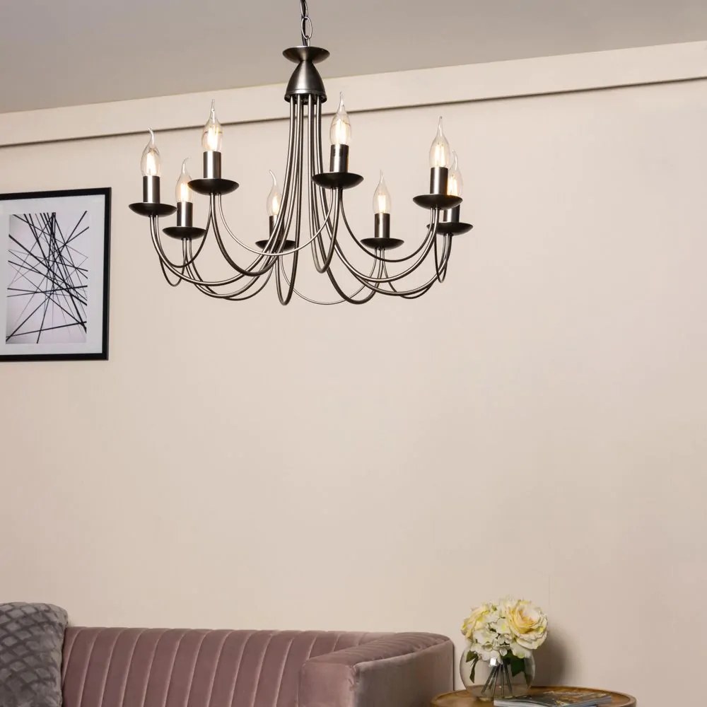 Marilyn 8 Light Chandelier, Pewter - Image 2