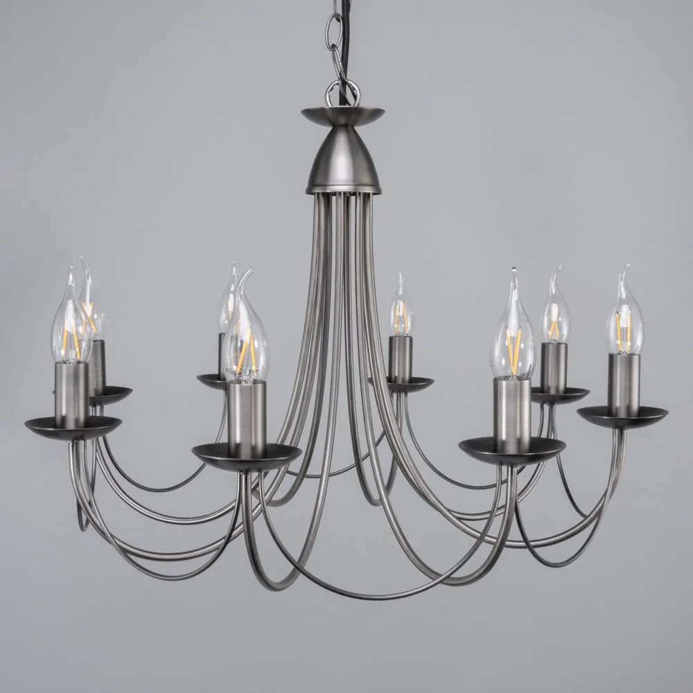 Marilyn 8 Light Chandelier, Pewter - Image 4