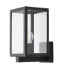 Mateo Glass Panel Outdoor Wall Light, Black