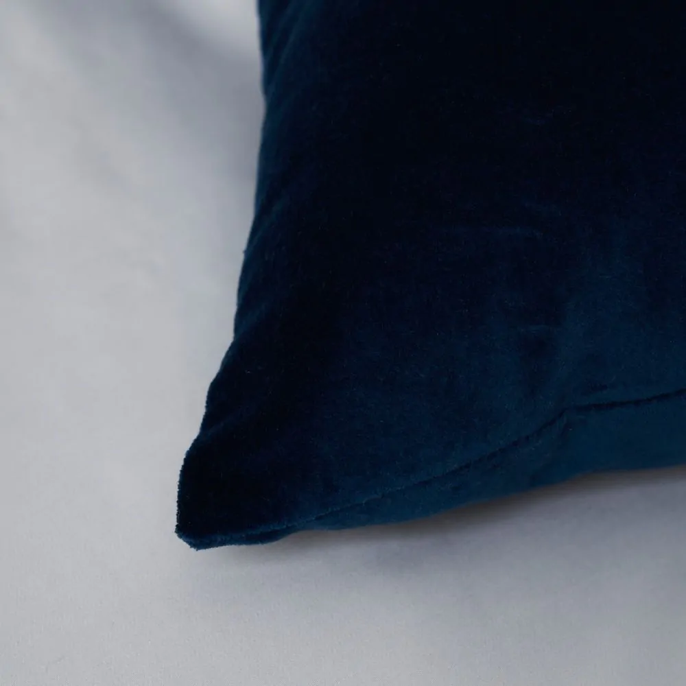 Matte Velvet Cushion, Navy - Image 3
