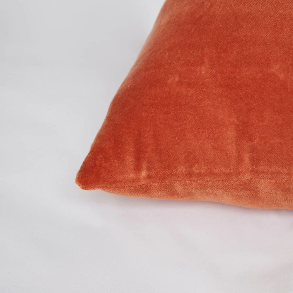 Matte Velvet Cushion, Terracotta - Image 3