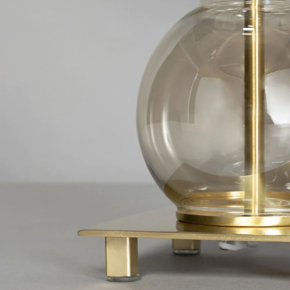 Metro Ball Stacked Table Lamp With Champagne Glass Base, Brass - Image 6