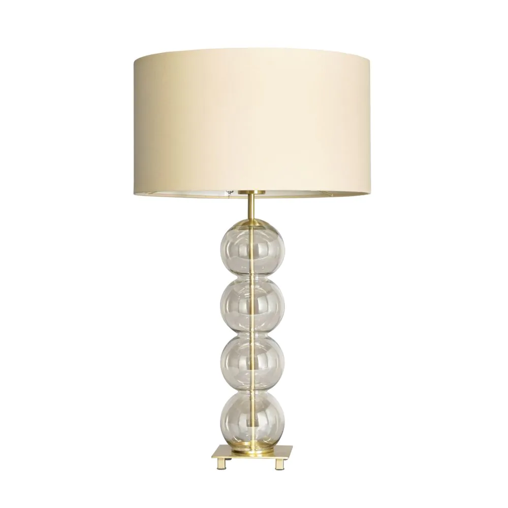 Metro Ball Stacked Table Lamp With Champagne Glass Base, Brass