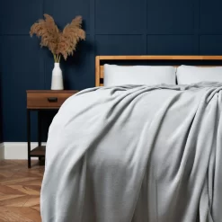 Microfleece Jumbo Throw, Silver