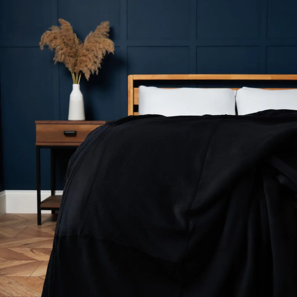Microfleece Throw, Black