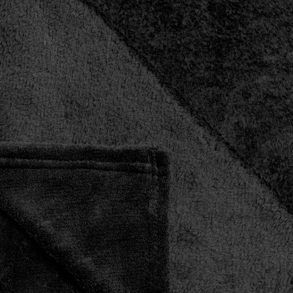 Microfleece Throw, Black - Image 3