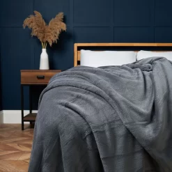 Microfleece Throw, Charcoal