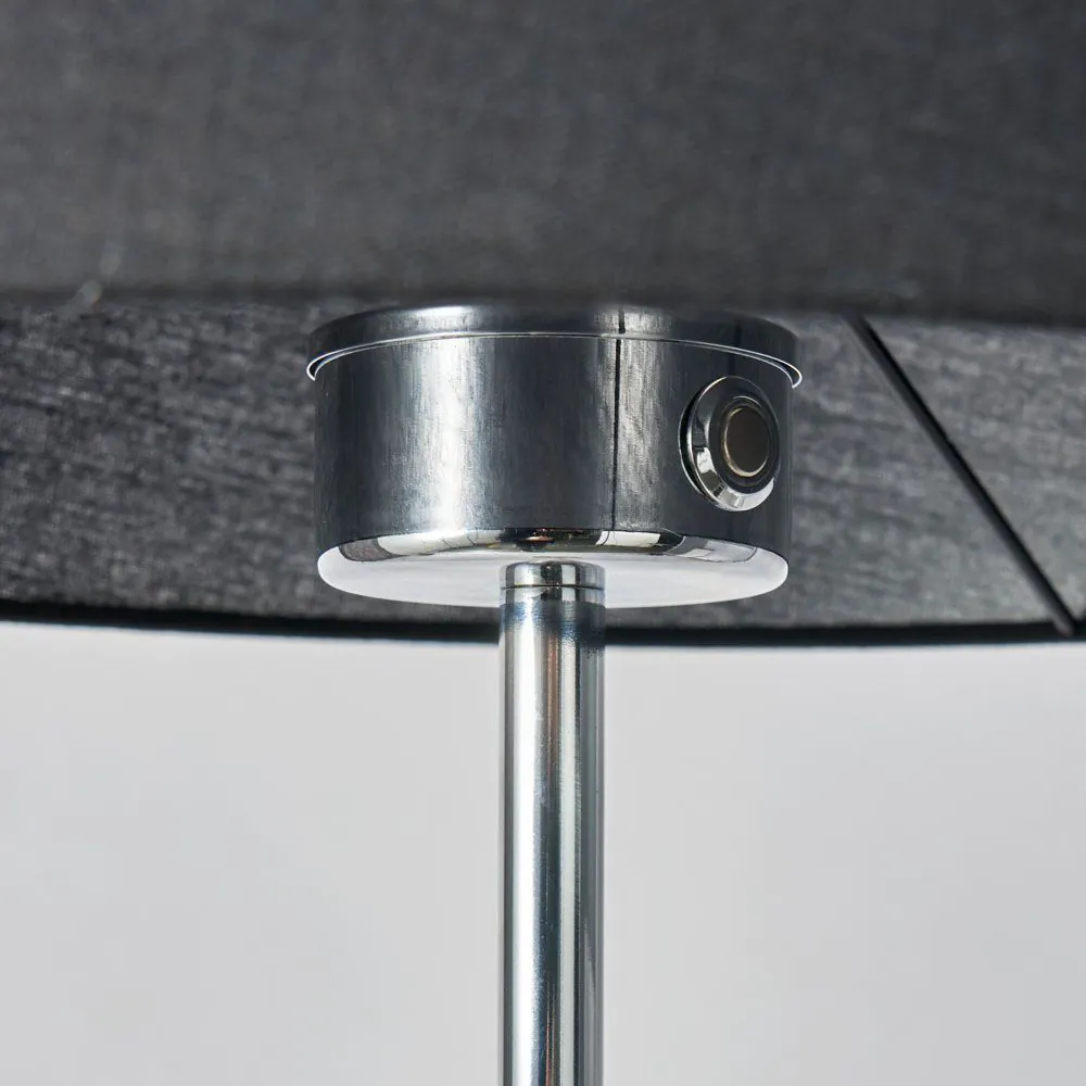 Mira Floor Lamp With Black Shade, Chrome - Image 6