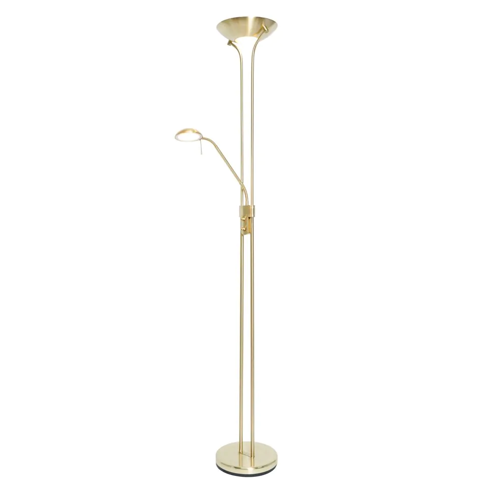 Mother And Child LED Floor Lamp, Satin Brass