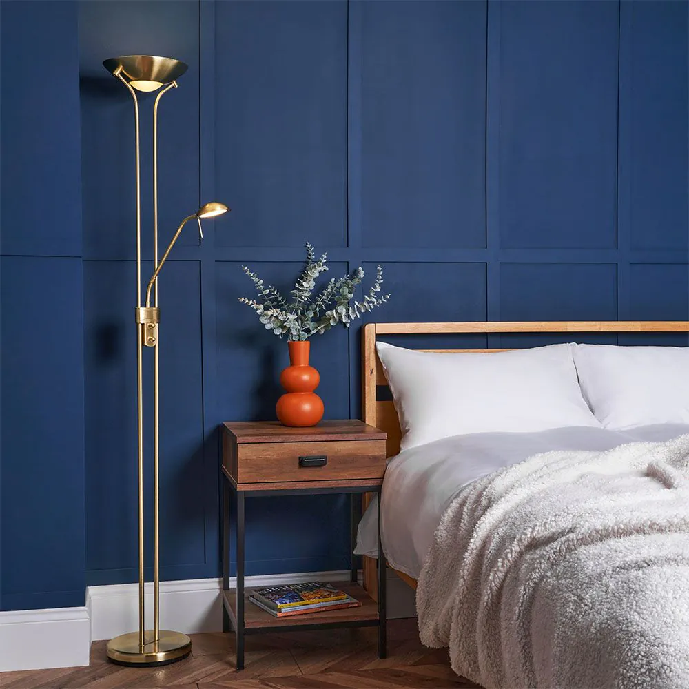 Mother And Child LED Floor Lamp, Satin Brass - Image 2