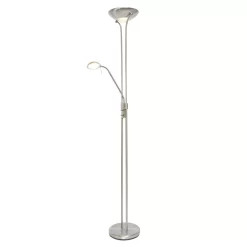 Mother And Child LED Floor Lamp, Satin Nickel