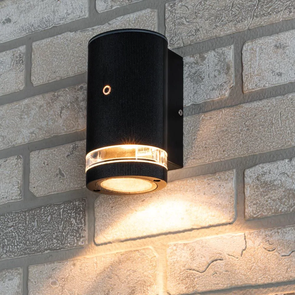 Murray Outdoor Cylinder Wall Light With Photocell, Black - Image 2