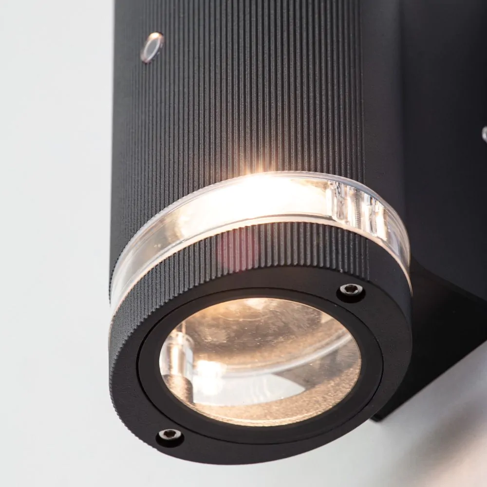 Murray Outdoor Cylinder Wall Light With Photocell, Black - Image 5