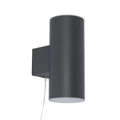 Namid LED Outdoor Solar Up And Down Wall Light, Anthracite