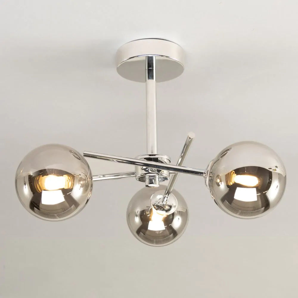 Nera Bathroom Cross Arm Semi Flush Ceiling Light, Chrome - Image 3