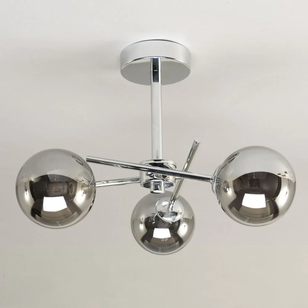 Nera Bathroom Cross Arm Semi Flush Ceiling Light, Chrome - Image 4