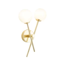 Nera Bathroom Wall Light, Satin Brass